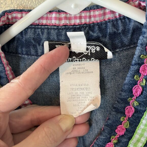 Vintage Samantha Edwards Denim Vest Ribbon Accents Sleeveless Jacket 80’… - Picture 6 of 8